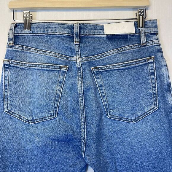 RE/DONE Blue Cotton Blend 90s Denim Button Fly High Rise Ankle Crop Jean Size 29 - Picture 4 of 9